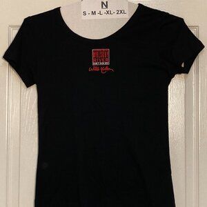 Willie Nelson original Old Whiskey River Women's Tee black sze XL